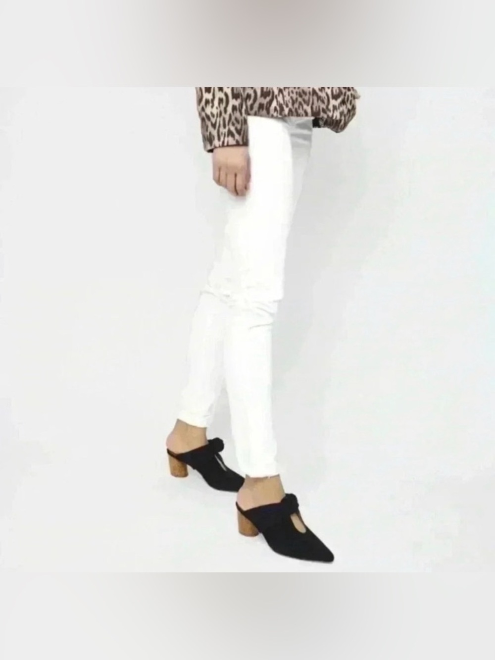 Bernardo Finley Suede Knot Wood Block Heel Mules Black